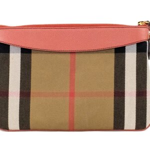 Burberry Peyton House Check Derby Cinnamon Red Grain Leather Pouch Crossbody Bag