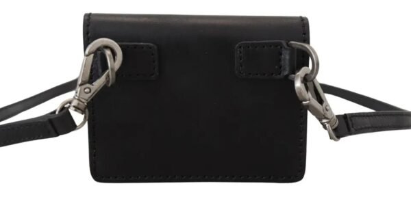 Dolce & Gabbana Black Leather Bifold Shoulder Sling Women Wallet - Image 5