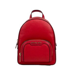 Michael Kors Jaycee Mini XS Leather Zip Pocket Backpack Red