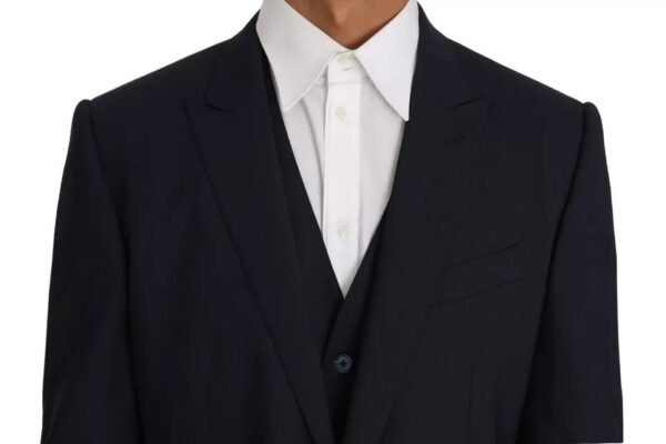 Dolce & Gabbana Blue Wool MARTINI Blazer Vest 2 Piece - Image 4