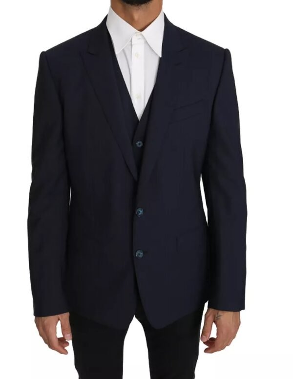 Dolce & Gabbana Blue Wool MARTINI Blazer Vest 2 Piece - Image 5