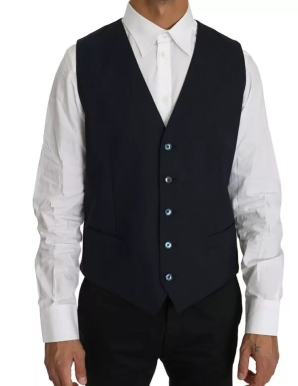 Dolce & Gabbana Blue Wool MARTINI Blazer Vest 2 Piece - Image 6