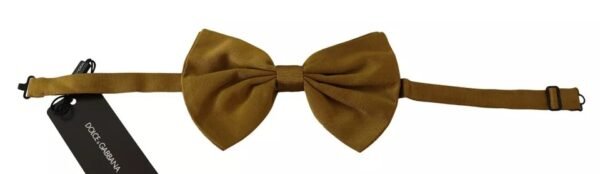 Dolce & Gabbana Yellow Mustard 100% Silk Butterfly Bow Tie Men - Image 2