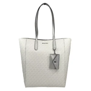 Michael Kors Vincent With Card Case Large Tote Purse Bag Silver