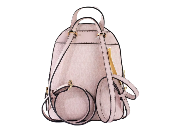 Michael Kors Jaycee Mini XS Leather Zip Pocket Backpack Powder Blush Pink - Image 2