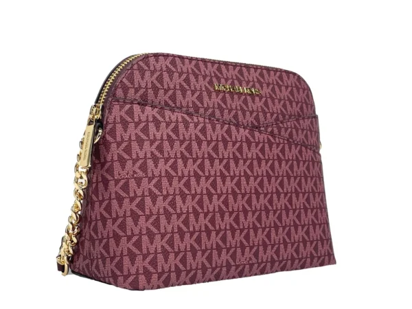 Michael Kors Jet Set Medium X Dome PVC Crossbody Bag Oxblood - Image 3