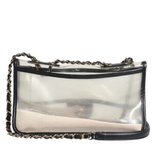 Chanel Black with gold Sand By The Sea” Flap Bag Black Leather Plastic 27 Classic Coco Bag