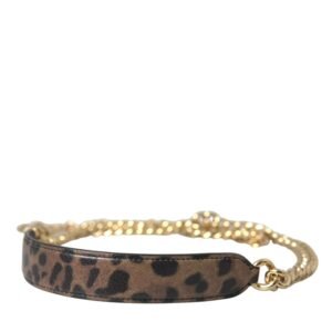 Dolce & Gabbana Brown Leopard Handbag Accessory Shoulder Strap