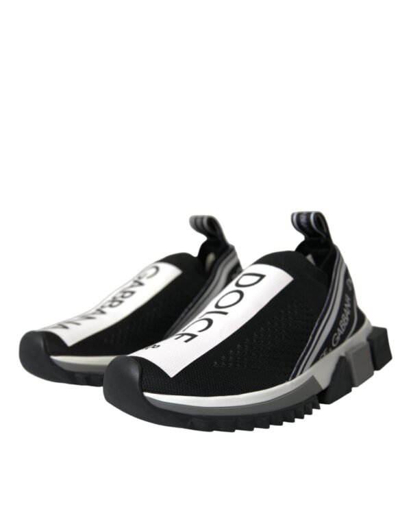 Dolce & Gabbana Black White Slip On Sorrento Sneakers Shoes - Image 3