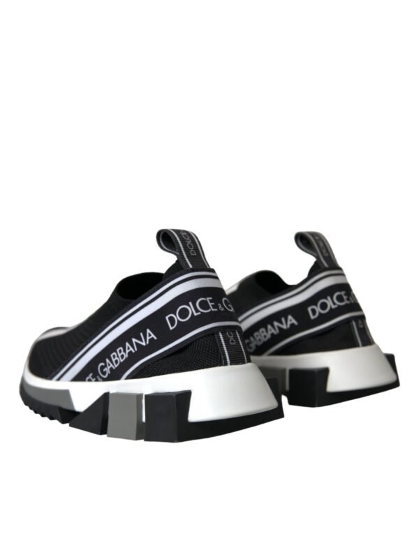 Dolce & Gabbana Black White Slip On Sorrento Sneakers Shoes - Image 4