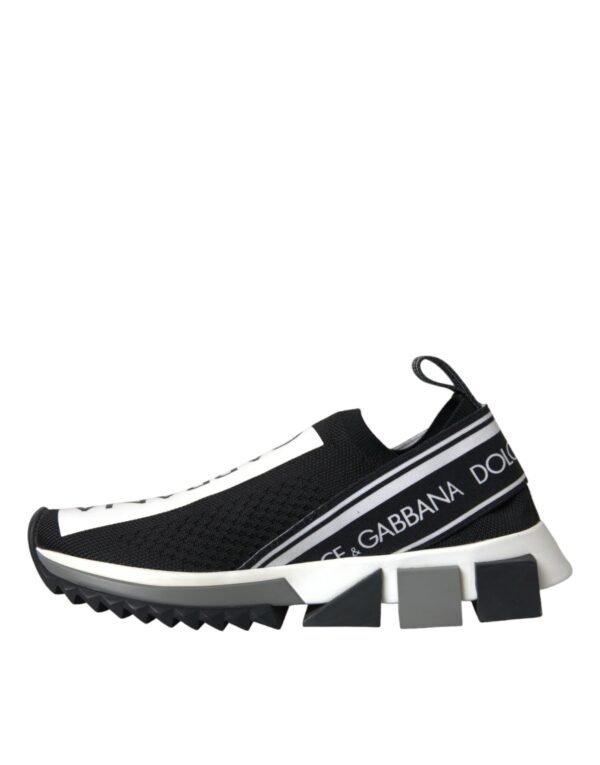 Dolce & Gabbana Black White Slip On Sorrento Sneakers Shoes - Image 5