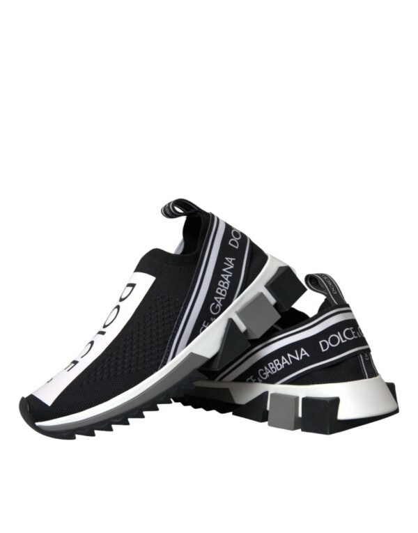 Dolce & Gabbana Black White Slip On Sorrento Sneakers Shoes - Image 7