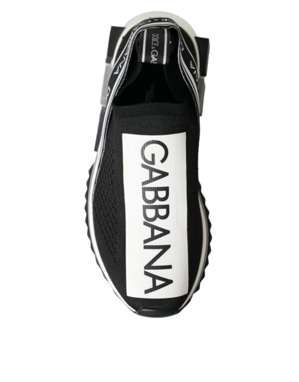 Dolce & Gabbana Black White Slip On Sorrento Sneakers Shoes - Image 8