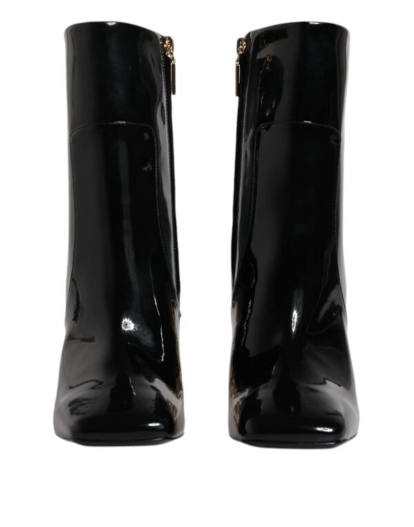 Dolce & Gabbana Black Jackie Leather Mid Calf Boots Shoes - Image 2