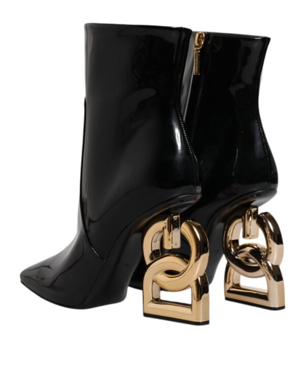 Dolce & Gabbana Black Jackie Leather Mid Calf Boots Shoes - Image 5