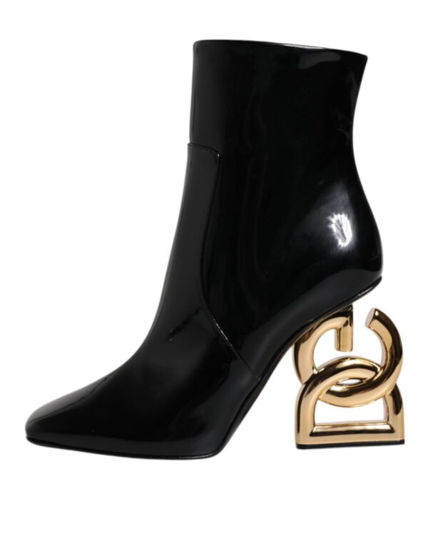 Dolce & Gabbana Black Jackie Leather Mid Calf Boots Shoes - Image 6