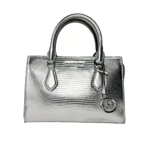 Michael Kors Sheila Small Crossbody Satchel Purse Bag Silver