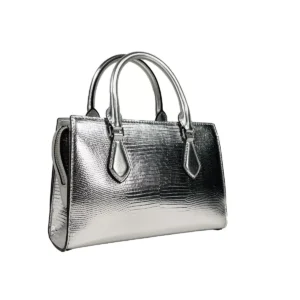 Michael Kors Sheila Small Crossbody Satchel Purse Bag Silver