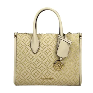 Michael Kors Mirella Small Top Zip Crossbody Tote Bag Creme