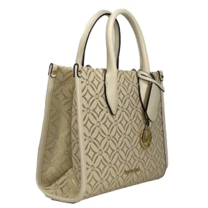 Michael Kors Mirella Small Top Zip Crossbody Tote Bag Creme