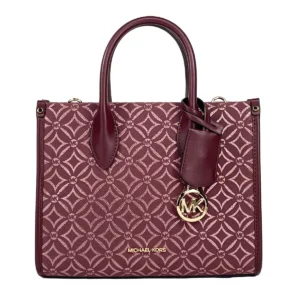 Michael Kors Mirella Small Top Zip Crossbody Tote Bag Oxblood