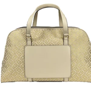 Michael Kors Travel XL Weekender Duffle Luggage Bag Creme Gold