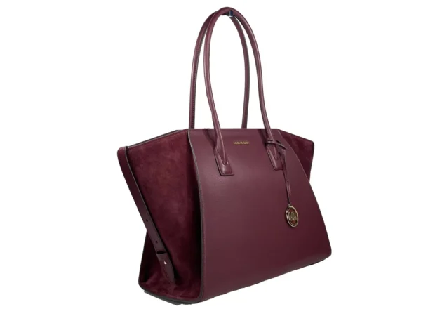 Michael Kors Avril XL Suede Leather Top Zip Satchel Bag Oxblood Red - Image 2