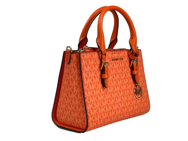 Michael Kors Charlotte 3 in 1 Satchel Bag Crossbody Poppy Orange - Image 4