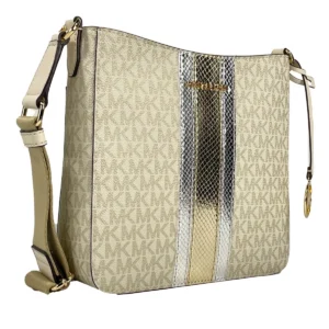 Michael Kors Jet Set Small Messenger Crossbody Bag Pale Gold