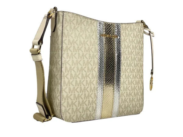 Michael Kors Jet Set Small Messenger Crossbody Bag Pale Gold - Image 2