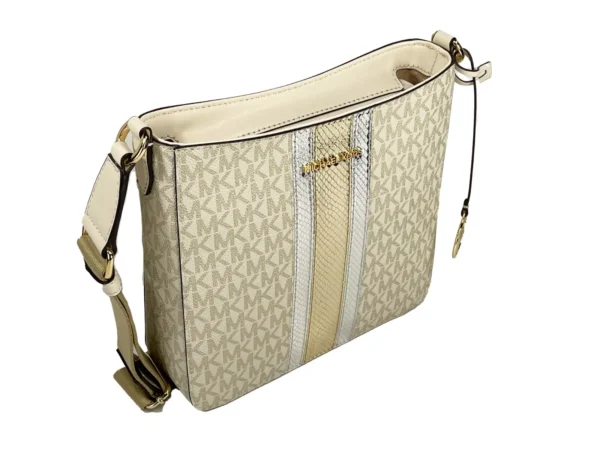 Michael Kors Jet Set Small Messenger Crossbody Bag Pale Gold - Image 5