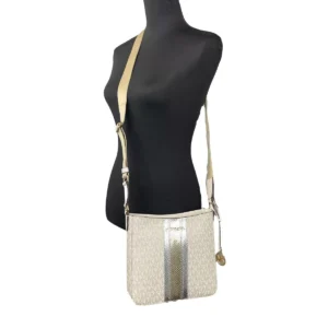 Michael Kors Jet Set Small Messenger Crossbody Bag Pale Gold