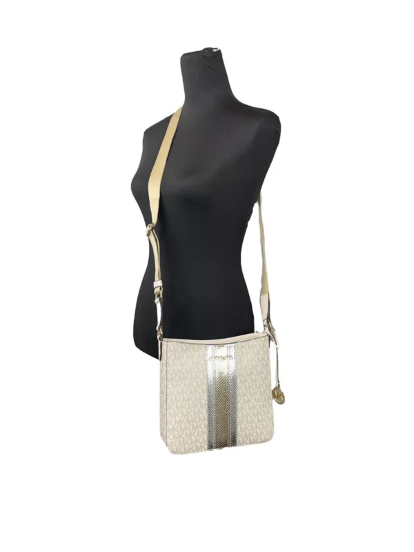 Michael Kors Jet Set Small Messenger Crossbody Bag Pale Gold - Image 3