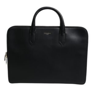 Dolce & Gabbana Black Calfskin Heat Pressed Logo Monreale Briefcase Bag