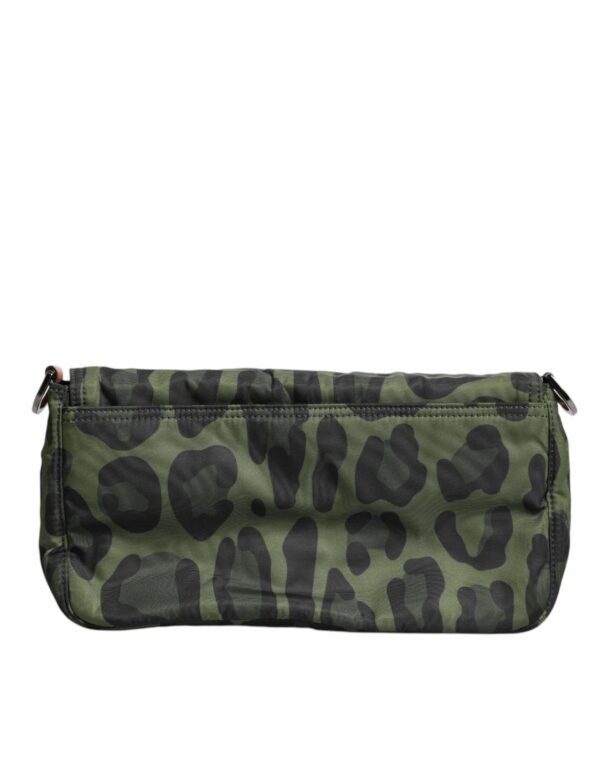 Dolce & Gabbana Green Nylon Leopard Print Shell Messenger Crossbody Bag - Image 5