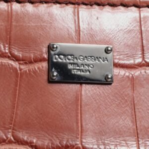 Dolce & Gabbana Bordeaux Croc Leather Logo Plaque Men Briefcase Bag