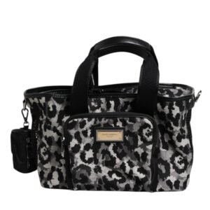 Dolce & Gabbana Multicolor Leopard Print Pet Carry Logo Plaque Bag