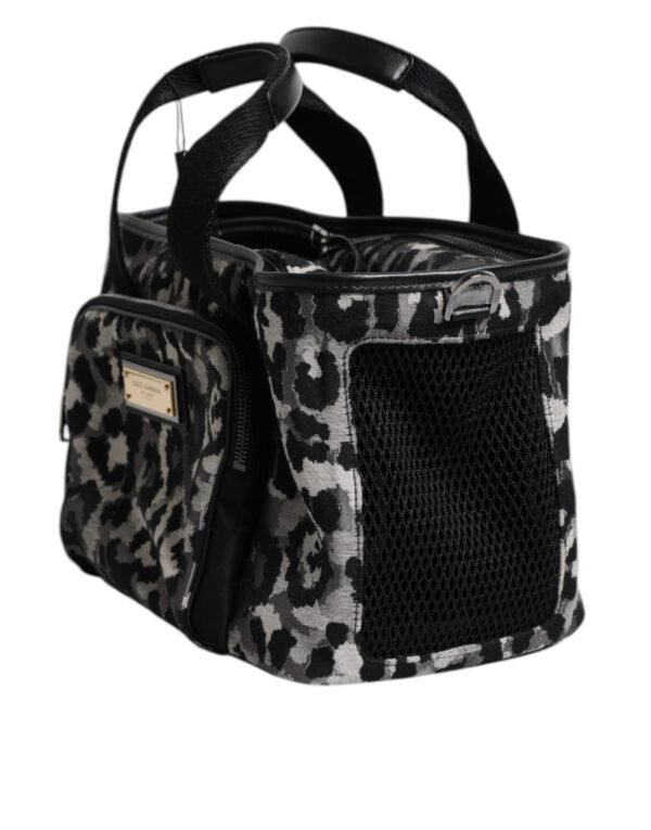 Dolce & Gabbana Multicolor Leopard Print Pet Carry Logo Plaque Bag - Image 3