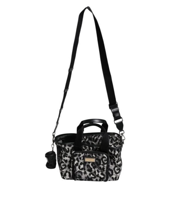 Dolce & Gabbana Multicolor Leopard Print Pet Carry Logo Plaque Bag - Image 7