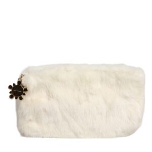 Dolce & Gabbana White Fur Handbag Clutch Purse Pouch Bag