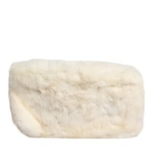 Dolce & Gabbana White Fur Handbag Clutch Purse Pouch Bag