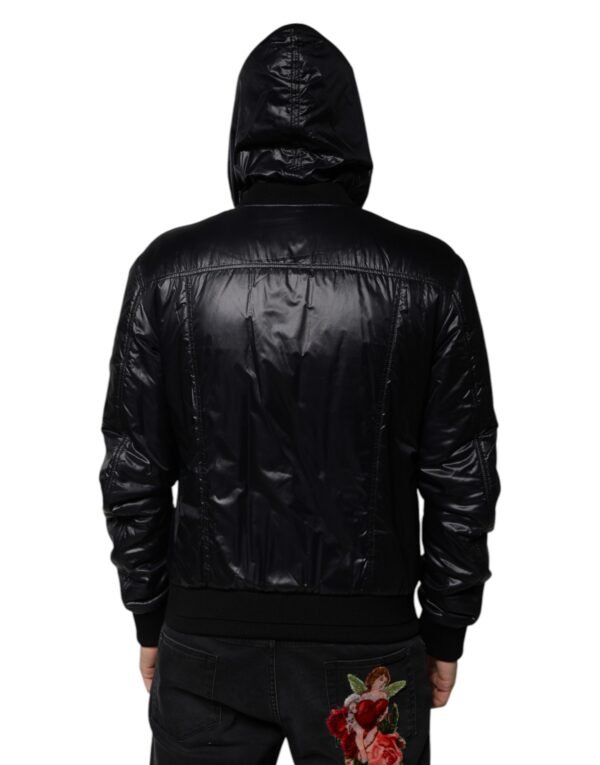 Dolce & Gabbana Black Nylon Hooded Full Zip Blouson Jacket - Image 4