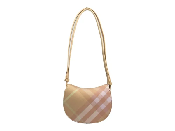 Burberry Mini Check Rocking Horse Crossbody Bag Purse Peach - Image 4