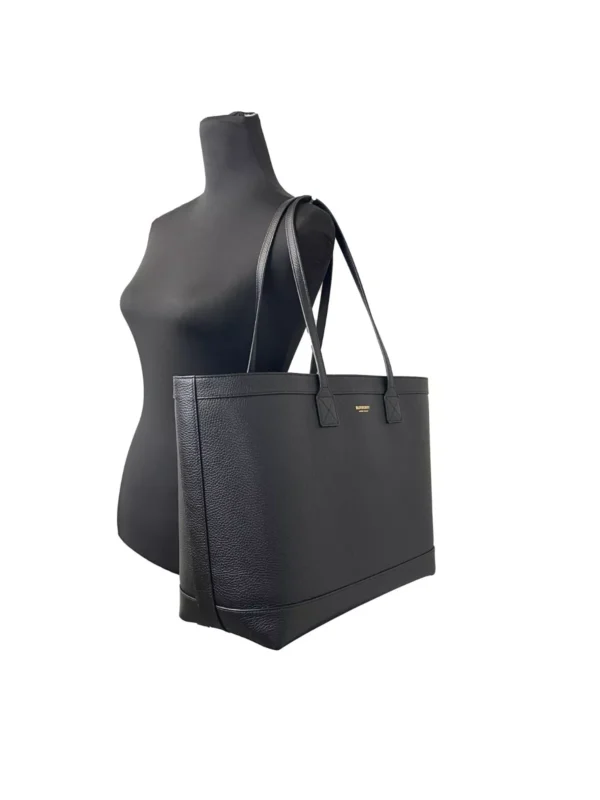 Burberry Medium Grainy Leather Black Tote Bag Purse - Image 2