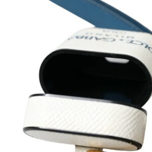 Dolce & Gabbana Chic Leather Airpods Case in Blue & White