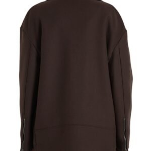 Dolce & Gabbana Brown Coat Short Biker Wool Jacket