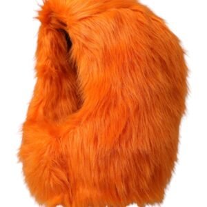 Dolce & Gabbana Orange Faux Fur Whole Head Wrap Hat
