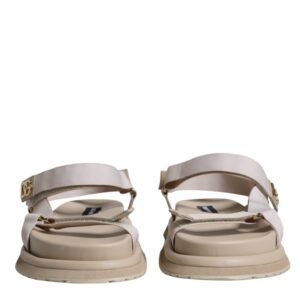 Dolce & Gabbana Beige Nappa Devotion Strap Men Sandals Shoes